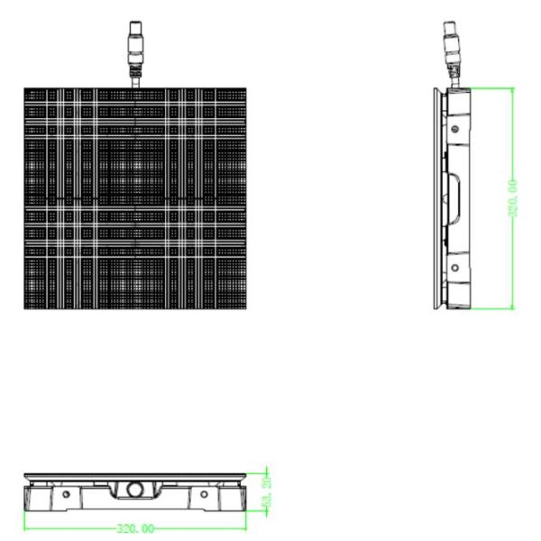 320*320mm Smart Outdoor LED Display Module with IP67 Integrated Power Box Front Service