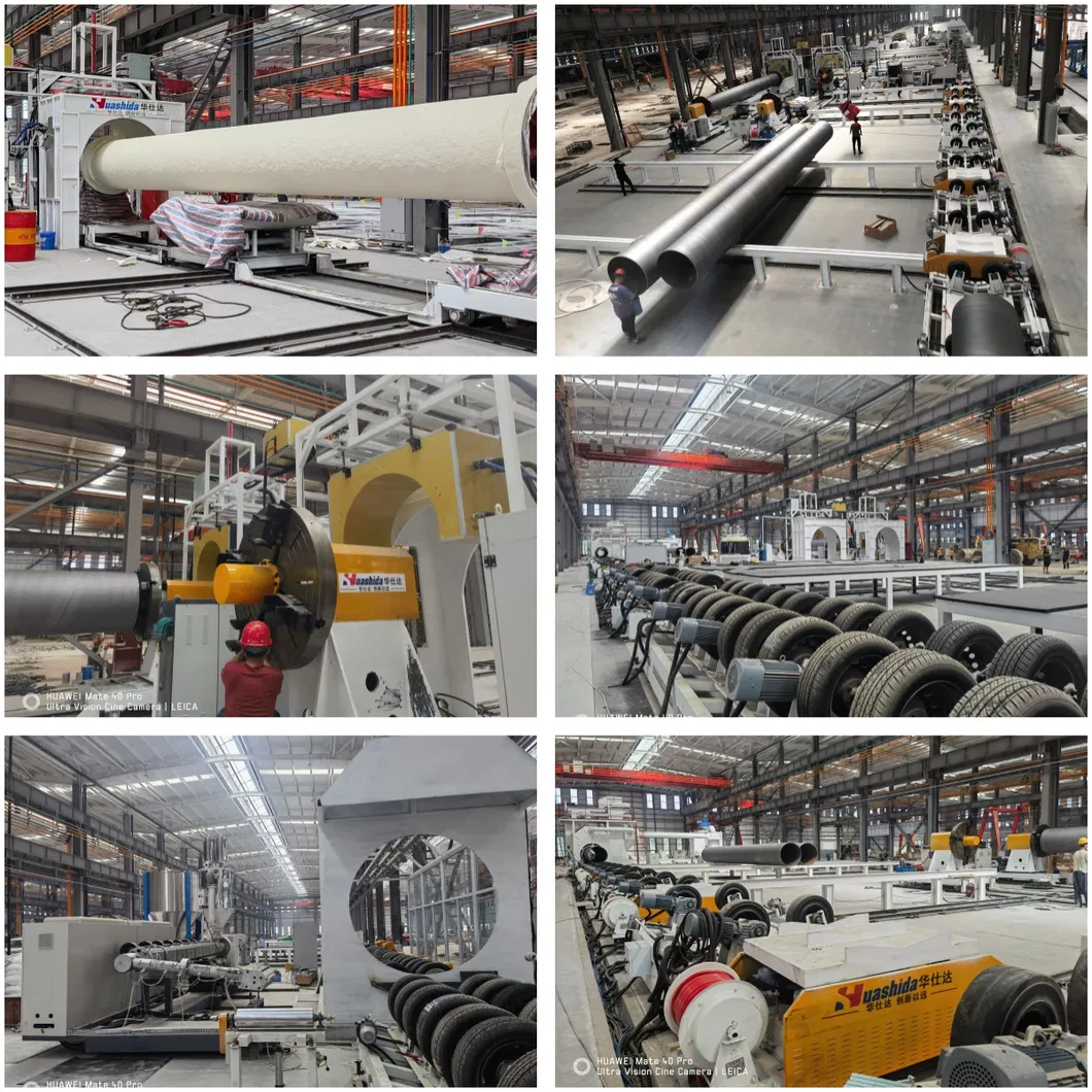 Polyurethane Sprayed Polyethylene Hot Wound Insulation Pipe Production Line