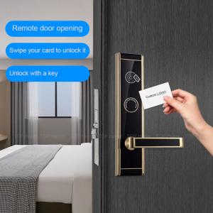Best Swiping Card Hotel Smart Locks Black Zinc Alloy Door Lock 25uA Static Current wholesale