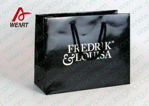 China Black Glossy Lamination Custom Printed Retail Bags , Modern Kraft Paper Shopping Bags on sale