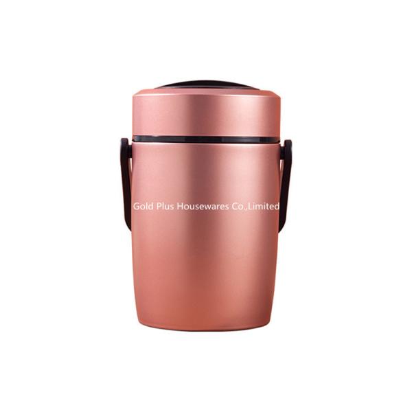 Cheap Tableware triple wall vacuum insulated 304 food grade soup pot 1.6L champagne color leak proof warmer food carrier for sale