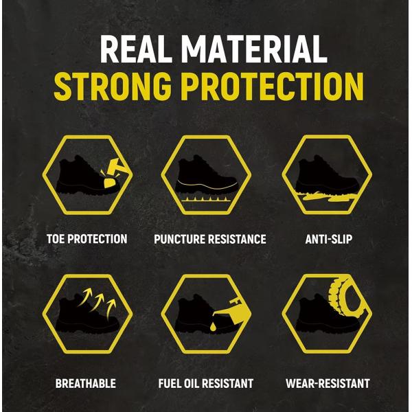 Air-cushion Sole Safety Work Boots In Khaki Oxford Fabric For Maximum Protection