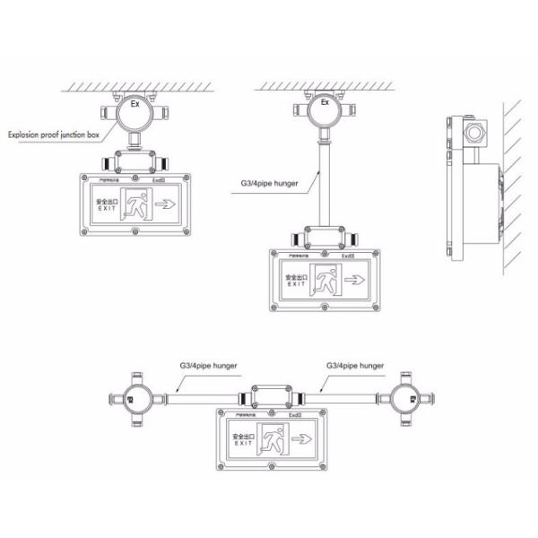 Led Rechargeable Flameproof Emergency Light IP65 Exit Signs