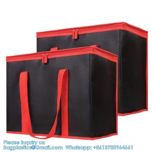 Insulated Food Delivery Bag With Hard Bottom, XXX-Large Insulated Reusable Grocery Cooler/Hot Bags, Tote Bag