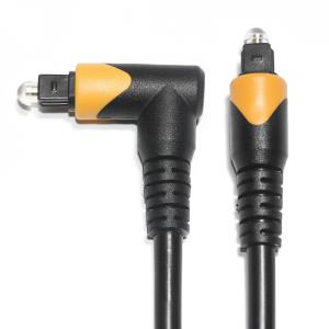 Best Factory Outlet Toslink Optical Fiber Audio Cable Male Black Yellow PVC 90° Square toslink plastic optical cable wholesale