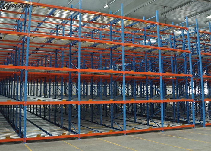 Flexible Flow Through Racking System , Gravity Warehouse Roller Racking Systems
