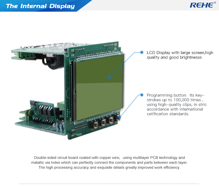 Display Simple Operation Intelligent Blue LCD Display 96*96mmThree Phase Multi-function Meter RH-3D3Y