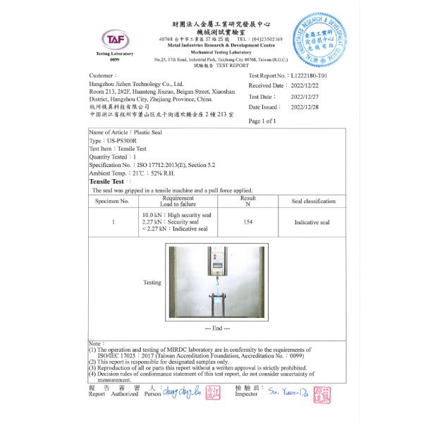 Custom 300mm Pull Tight Security Seals With 154 N Tensile Strength