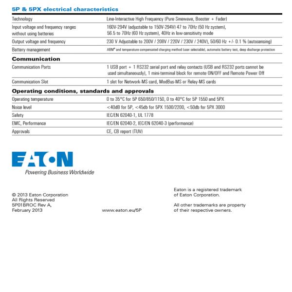EATON UPS Brand 5P-5PX series 5P 1150VA 230V UPS single phase Line-Interactive for power supply Small and Medium Data Center