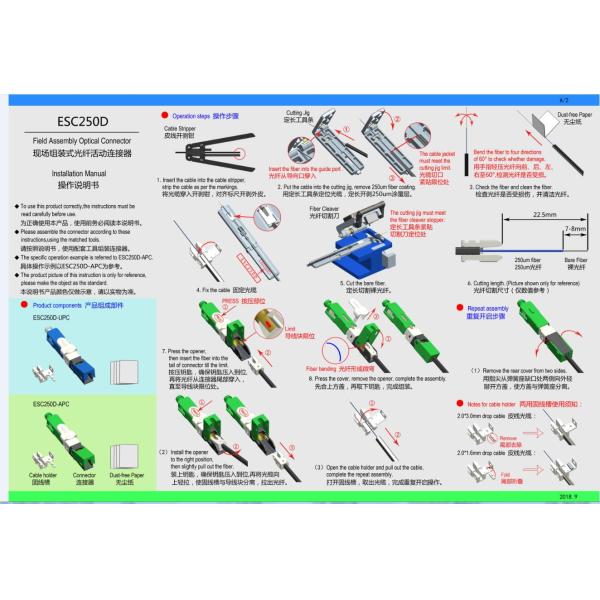 No Injecting OEM ESC250D Fiber Optic Fast Connectors