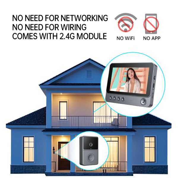 4.3 Inch IPS Smart Home Security Package Auto IR CUT Video Doorbell Camera
