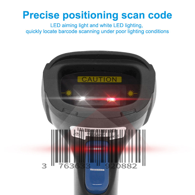 Handheld 2D Wired Barcode Scanner Gun With USB Or RS232 Interface