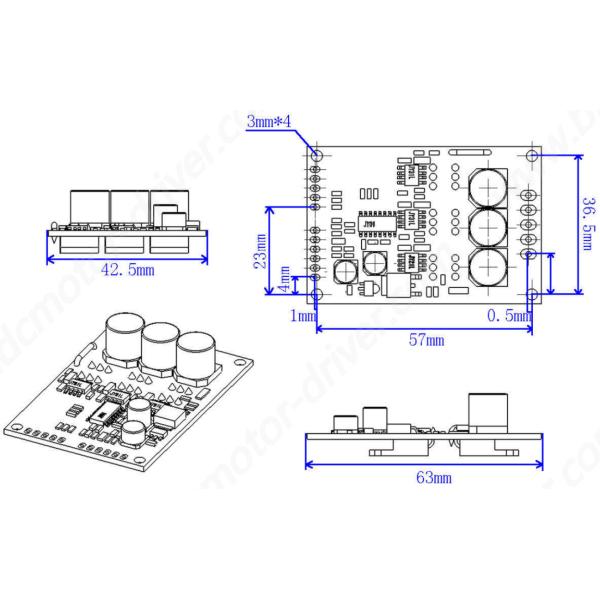 JUYI Rectangle 3 Phases 12V 24V 36V Hall Sensor Good Quality Motor Driver bldc Motor Controller with Technical Support JYQD-V7.3E2