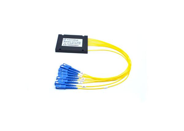 Cheap 1X8 PLC Splitter With Black Cassette , Reliability PLC Optical Splitter For FTTB for sale