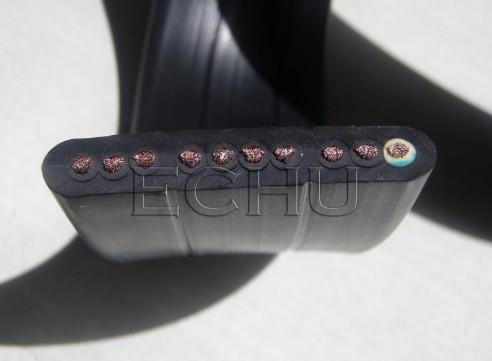 Cheap Flat Flexible Traveling Cable for Crane or Conveyor 10core Black Jacket, 0.75mm2, 1.0mm2, 1.5mm2, 2.5mm2 for sale