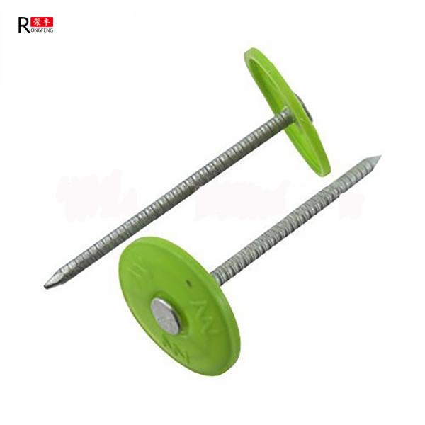 24.5mm Roofing Plastic Cap Nails Ring Shank Electro Galvanised