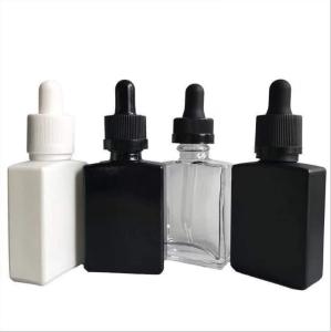 Best 5ml 10ml 15ml 20ml 30ml 50ml 100ml Cosmetic Packaging Customised Square Glass Dropper Bottles wholesale