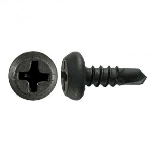 7-20 x 7/16 Philips Pan Head Self Drilling Framing Screw #2 Drilling Point, Black Phosphate