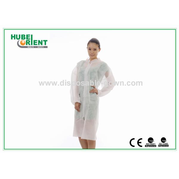 Tyvek MP SMS PP Material Disposable Lab Coats With Zip Closure
