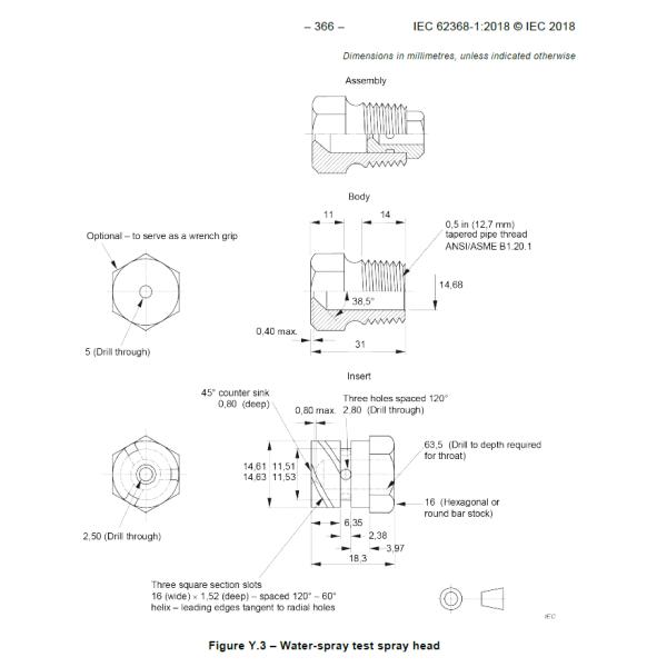 Aluminum Shelf Material Water Spray Test -IEC62368-1 Edition 3.0-2018 Annex Y.5.3