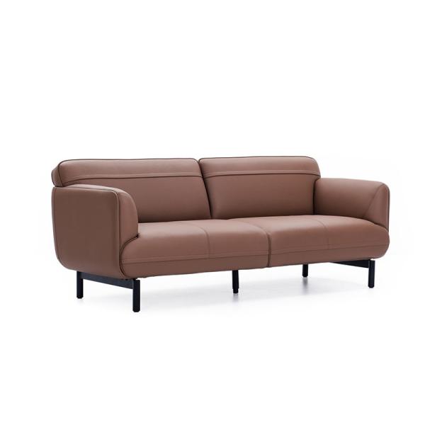 Brown Living Room Leather Rectangle Sectional Sofa Office Sofa Set