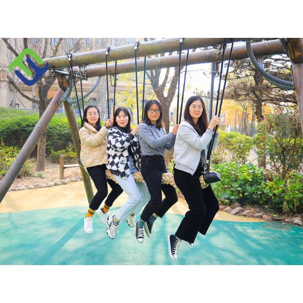 120mm Dia Net Playground Rope Bridge Natural Color 12 Strands Braided Polyester