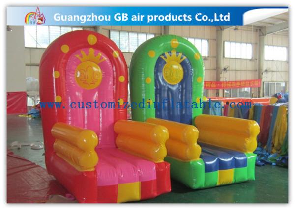 Cheap PVC Tarpaulin Seat Air Inflatable Sofa Couch Chair / Blow Up Advertising Signs for sale