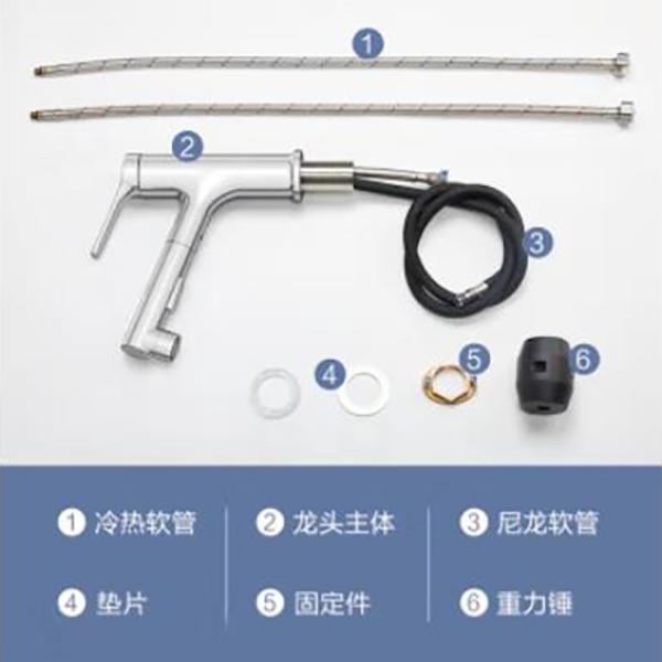 Modern Hot And Cold Flexible Rotation Pull Out Basin Faucet With Two Spray Multi Function