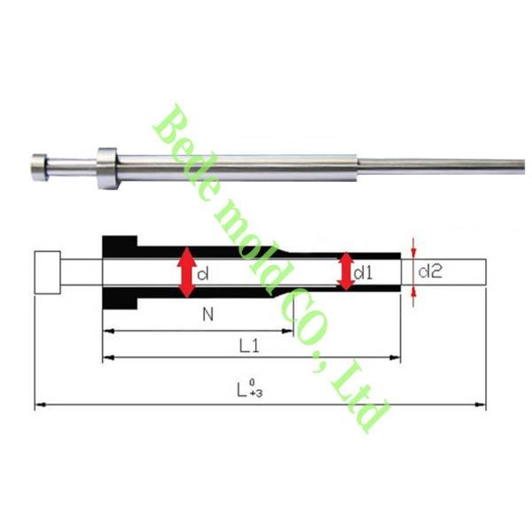High Precision SKD11 Stepped Sleeve Ejector Pin For Plastic Injection Mold
