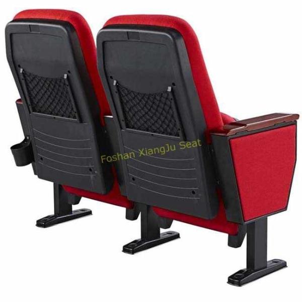 Durable Red Fabric Auditorium Chairs With Wooden Or PP Writing Pad
