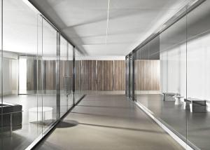 Modern Office Interior Glass Partition Walls Systems High Sound Insulation Custom