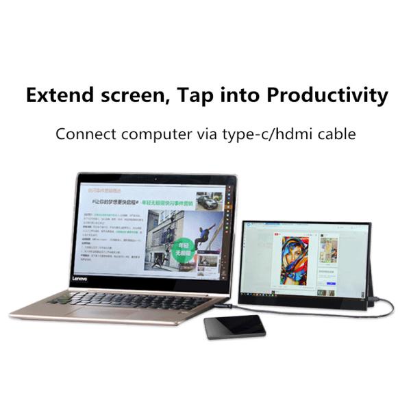 Large Portable Monitor 18.5 inch 1080P FHD USB-C with Kickstand for Gaming Laptop Xbox PS4/5