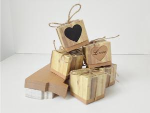 China Tiled Out Wood Grain Paper Laser Cut Wedding Favor Boxes on sale