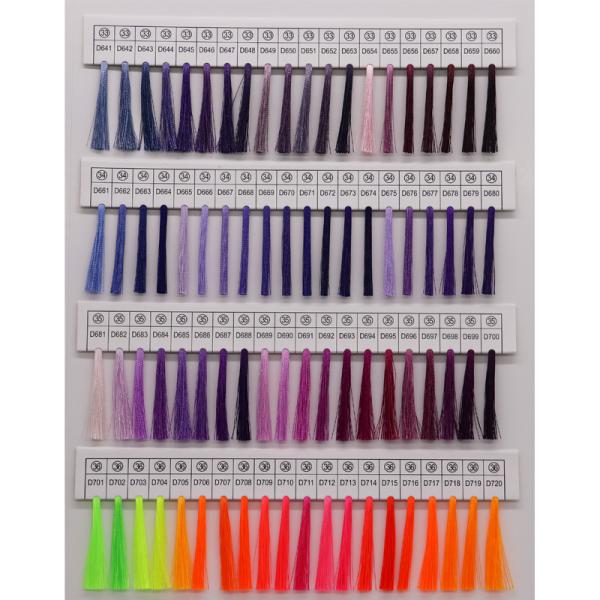 Embroidery Silk Thread Color Cards Book 5000y Length/cone and 100% Polyester