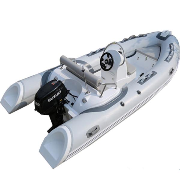 2022 portable inflatable boat inflatable rigid hull boats 430cm length with fuel back cabin rib430B
