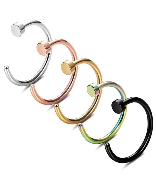 Cheap 22G G23 Titanium Nose Piercing Colorful Open Indian Nose Jewelry for sale