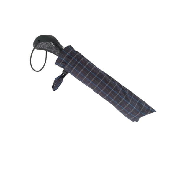 Fully Automatic Large Mens Three Fold Umbrella With Luxury Handle And Firberglass Ribs