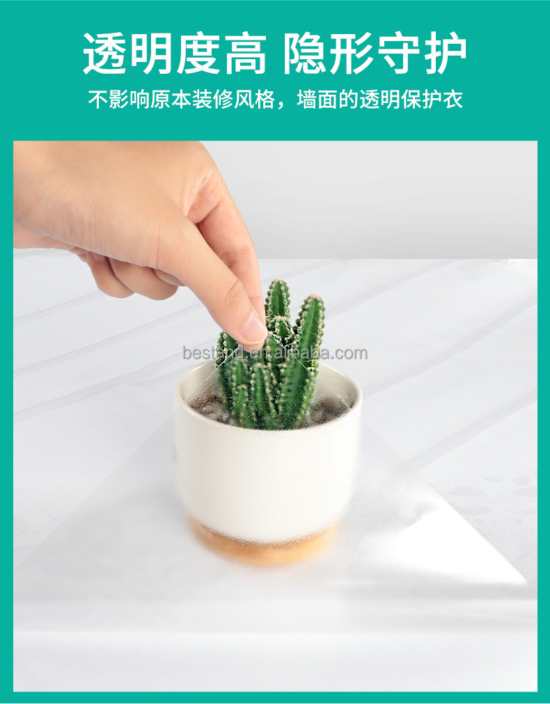 Transparent Electrostatic Protective Film for Wall Drawing Board Easy to Clean 61cm *2m Roll Size