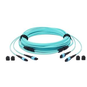 Best 24 Fiber OM3 MTP® Fiber Optic Trunk Cable Female OM3 Multimode 3m LSZH wholesale