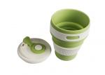 Camping Portable Silicone Travel Mug , Outdoor Collapsible Coffee Cup With Lid ,