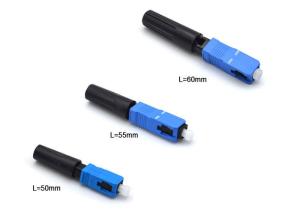 China 50mm Blue Field Assembly Connector Single Mode For FTTB / FTTH 250 - 900um Diameter on sale