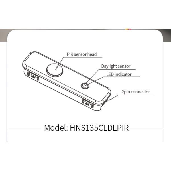 Fixture-Integrated PIR motion sensor HNS135CLDLPIR, DALI-2 D4i output, self-contained "application controller", with Constant-Lux control, ideal for