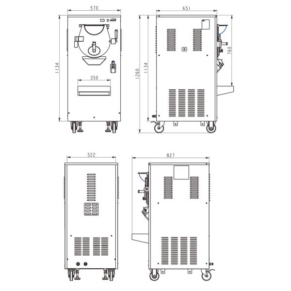 60L Per hour OceanPower OPH60 Hard Ice Cream Machine,batch freezer