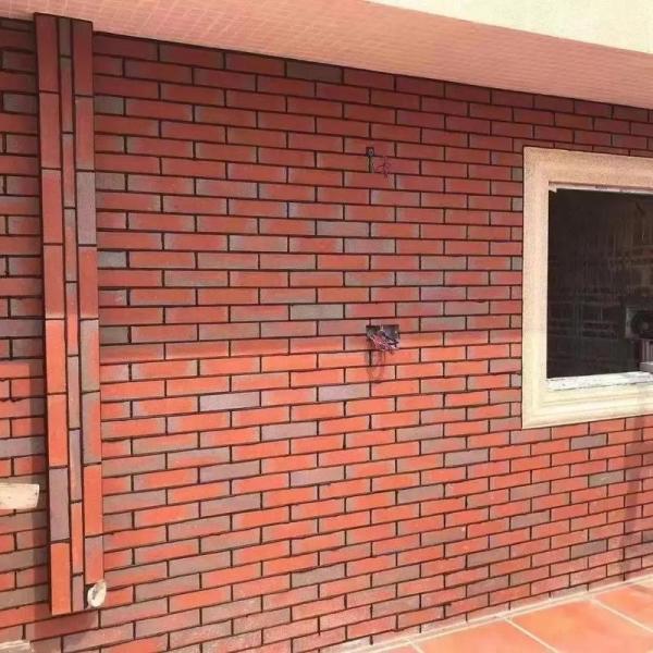 House Exterior Antique Red Brick Veneer Tile Face Clay Split Brick Cladding Tiles for Wall