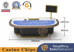 China Custom Standard Gambling Table 7 People Baccarat Poker Table With Metal Feet on sale