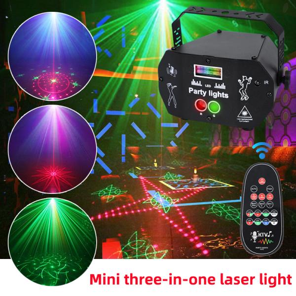 Party Lights Dj Disco Lights Strobe Stage Light Sound Activated Multiple Patterns Projector with Remote Control for Part