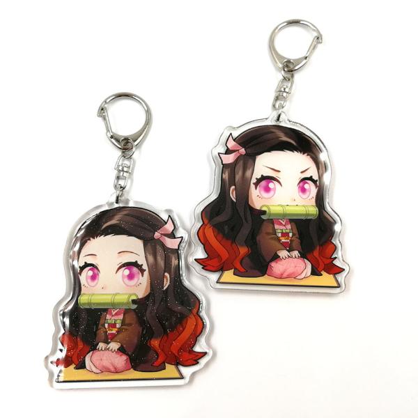 Cute Clear Transparent Epoxy Custom Acrylic Glitter Keychain Keychains