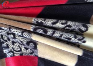 Printed Polyester Stretch Knitted Spandex Velvet Fabric For Dress / Upholstery