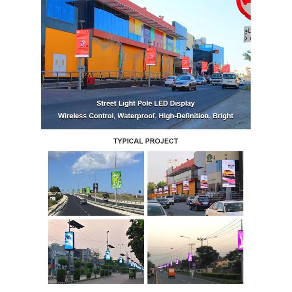 Outdoor street pole led screen P4 Street lighting pole led display