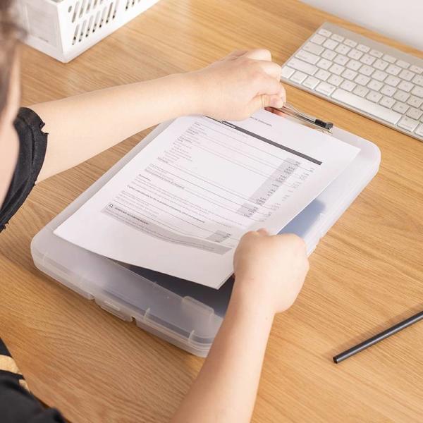 A4 Paper Plastic Storage Clipboard 25x36.6cm Waterproof Fireproof Office Filing Boxes